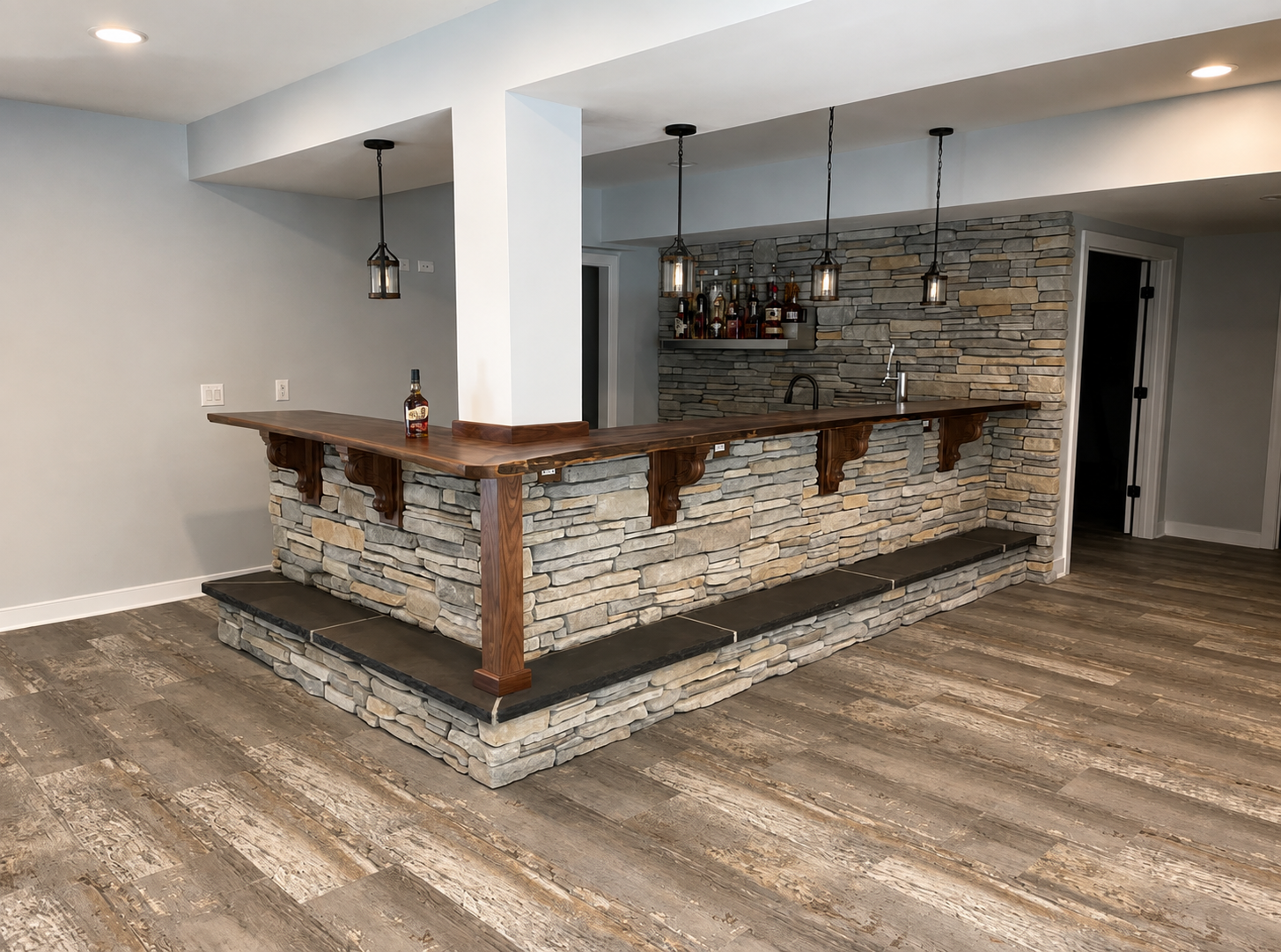 Finished basement interior