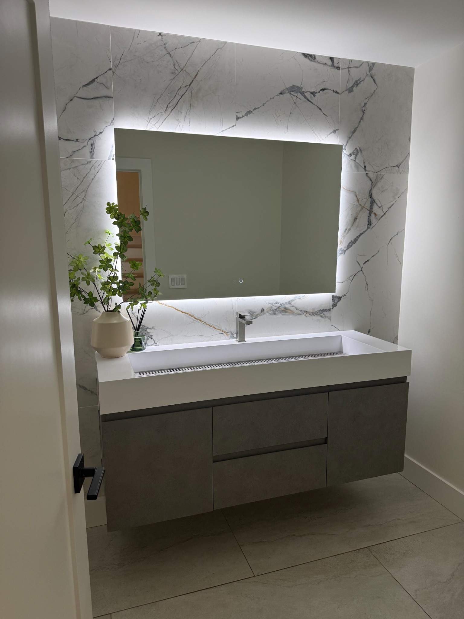 Modern bathroom vanity remodel
